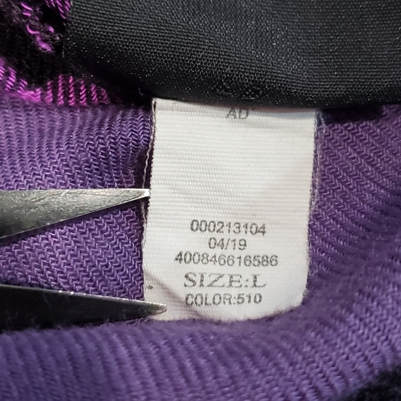 Rock & Republic Purple Black Plaid Button Up Shirt Top Size L Adjustable Sleeve - Picture 7 of 7